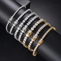 Fashion Simple 3mm 4mm Moissanite Tennis Bracelet Full Diamond GRA 925 Silver Plated 18k Party Jewelry Bracelets for Women Man