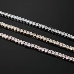 Fashion Simple 3mm 4mm Moissanite Tennis Bracelet Full Diamond GRA 925 Silver Plated 18k Party Jewelry Bracelets for Women Man