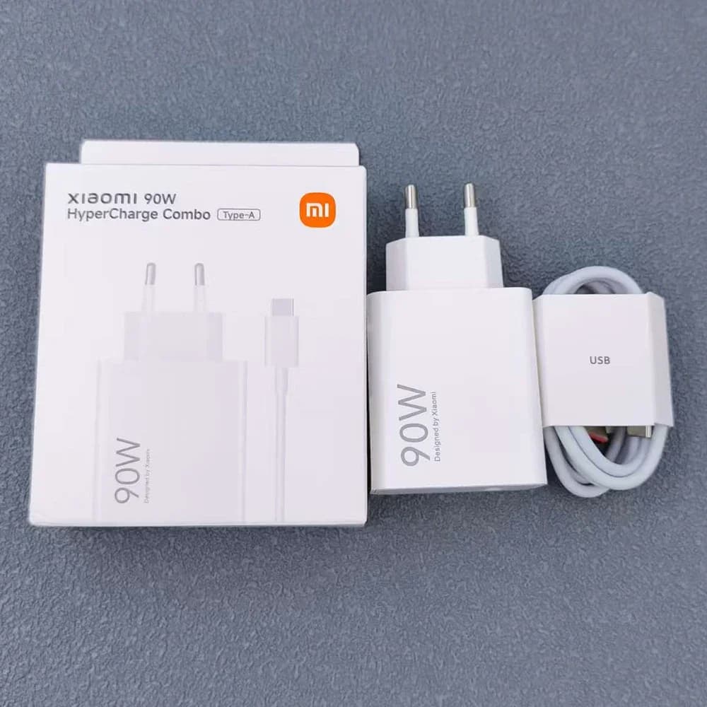For Xiaomi 90W GaN EU HyperCharge Turbo Fast Charging Adapter Combo with 1M 6A Cable for Mi 15 14 13 12 11 pro Ultra POCO X6 X5