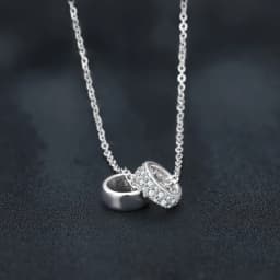 Fashion Light Luxury Diamond Double Circle Small Waist Pendant Fashion All-match Collarbone Chain Women Necklace Jewelry