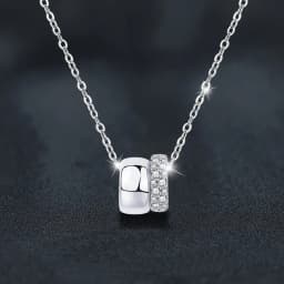 Fashion Light Luxury Diamond Double Circle Small Waist Pendant Fashion All-match Collarbone Chain Women Necklace Jewelry