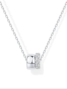 Fashion Light Luxury Diamond Double Circle Small Waist Pendant Fashion All-match Collarbone Chain Women Necklace Jewelry