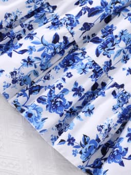 Women's and Children's A-Line Skirt in Country Style with Fashionable Flower Print Casual Midi Skirt Suitable for Daily Wear,