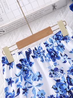 Women's and Children's A-Line Skirt in Country Style with Fashionable Flower Print Casual Midi Skirt Suitable for Daily Wear,