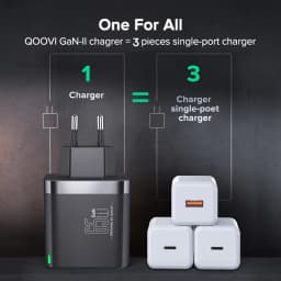QOOVI GaN 65W Charger USB Type C Fast Charging Quick Charge 4.0 Adapter USB-C PD Charger For iPhone Samsung Xiaomi Macbook iPad