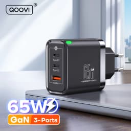 QOOVI GaN 65W Charger USB Type C Fast Charging Quick Charge 4.0 Adapter USB-C PD Charger For iPhone Samsung Xiaomi Macbook iPad