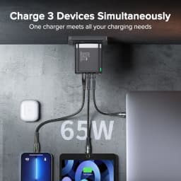 QOOVI GaN 65W Charger USB Type C Fast Charging Quick Charge 4.0 Adapter USB-C PD Charger For iPhone Samsung Xiaomi Macbook iPad