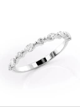 925 Sterling Silver Real Moissanite Diamond Marquise Round Ring For Women Daily Outfits Party Fashion High Quality Jewelry