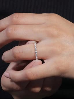 925 Sterling Silver Real Moissanite Diamond Marquise Round Ring For Women Daily Outfits Party Fashion High Quality Jewelry