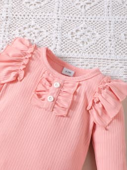 Sweet Fresh Floral Lace Baby Girl Outfit Comfortable Easy to Wear off Shoulder Print Design Baby Girl Set