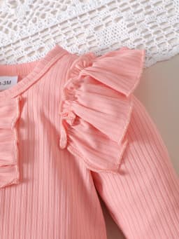Sweet Fresh Floral Lace Baby Girl Outfit Comfortable Easy to Wear off Shoulder Print Design Baby Girl Set