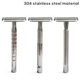 Shavcooo Glide Pro 4D Stainless Steel Safety Razor Eco-friendly Dual Half Shaving Shaver for Men Women Gift Kit with Travel Box