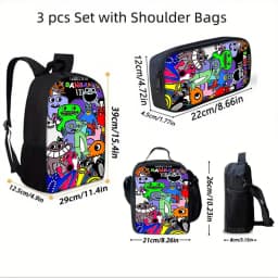 Garten of BanBan Child School Backpack with Lunch Bags ,Pencil Bags ,School Bags for Boys Girls Best Gift