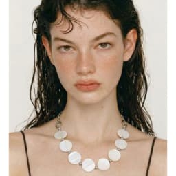 Yhpup New Stainless Steel Natural Shell Round Chain Statement Necklace 16K Gold Platinum Color PVD Plated Handmade Jewelry Gift