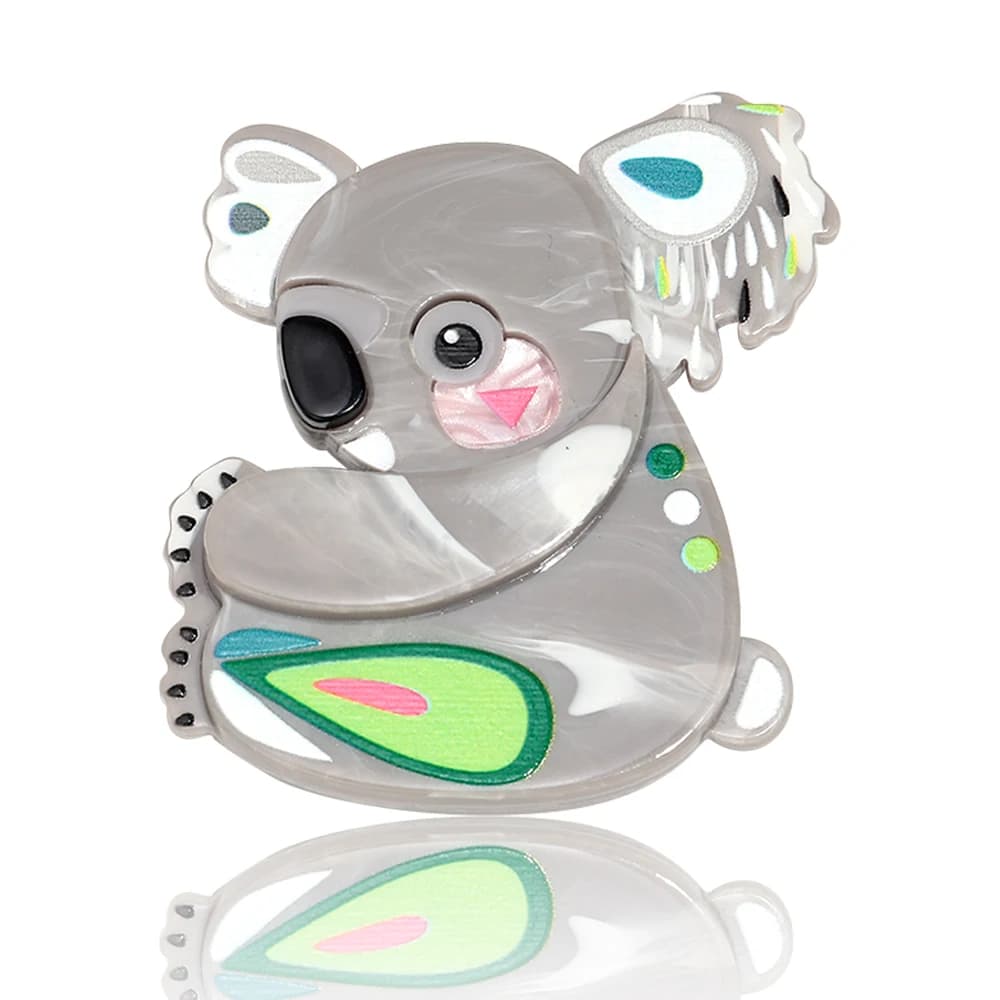 Funny Acrylic Cartoon Animals Koala Badge Brooches for Women Adorable Resin Splicing Brooch Pins Clothing Jewelry Gifts