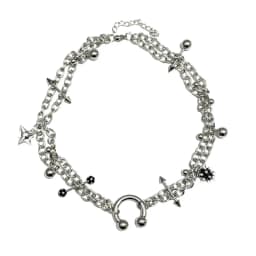 Y2K Jewelry Star Chain Rivet Pendant Necklace for Women Punk Aesthetic 90s Grunge Rock Spiked Necklace Goth Accessory