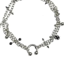Y2K Jewelry Star Chain Rivet Pendant Necklace for Women Punk Aesthetic 90s Grunge Rock Spiked Necklace Goth Accessory