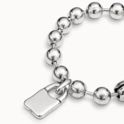 2025 autumn neutral and cool style gold silver padlock round bead bracelet no gender accessories fashion gift
