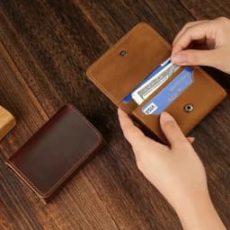 Vintage Genuine Leather Wallets Men's Women's Coin Purses Headphone Holder Portable Data Cable Headphone Storage Bag Card Holder