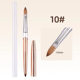 100% Pure Kolinsky Acrylic Nail Brush for Nail Salon Rose Gold Oval Crimped Shaped Metal Handle Professional Quality Nail Brush