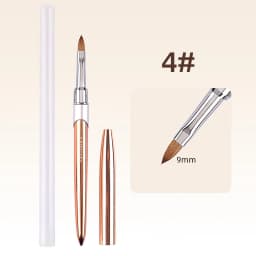 100% Pure Kolinsky Acrylic Nail Brush for Nail Salon Rose Gold Oval Crimped Shaped Metal Handle Professional Quality Nail Brush
