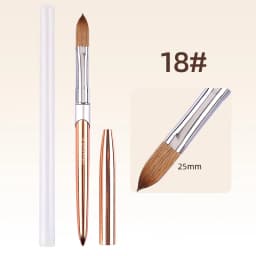 100% Pure Kolinsky Acrylic Nail Brush for Nail Salon Rose Gold Oval Crimped Shaped Metal Handle Professional Quality Nail Brush