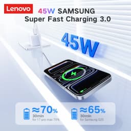 Lenovo for samsung charger 45W GaN Charger Fast Charging PD3.0 PPS QC4.0 USB C for iPhone 17 16 15 Pro Max iPad Xiaomi Tablet