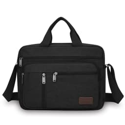 Men's Canvas Shoulder Bag Casual Crossbody Bag Daily Commuting Tote with Multiple Pockets Durable Lightweight School Travel Bag