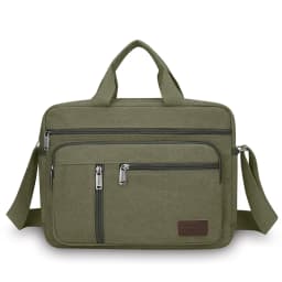 Men's Canvas Shoulder Bag Casual Crossbody Bag Daily Commuting Tote with Multiple Pockets Durable Lightweight School Travel Bag