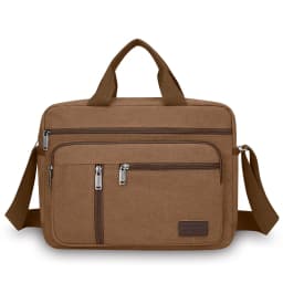 Men's Canvas Shoulder Bag Casual Crossbody Bag Daily Commuting Tote with Multiple Pockets Durable Lightweight School Travel Bag