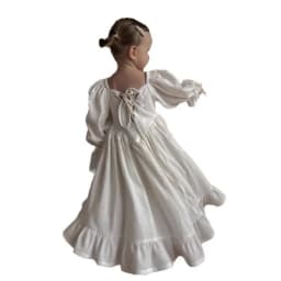 Girls' European and American Style 2025 Spring and Autumn New Dress Girls' Cotton Palace Style Princess Dress