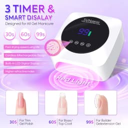 Professional Nail Lamp: 57 LED Beads, 3 Timers, Smart Sensor & Power Bank Function - Rechargeable UV/LED Gel Polish Curing Light