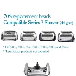 Series 7 70S Electric Shaver Replacement Head Compatible with Braun Series 7 Men Razor for 720cc, 730cc, 735s, 750cc, 760cc