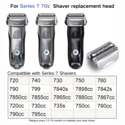 Series 7 70S Electric Shaver Replacement Head Compatible with Braun Series 7 Men Razor for 720cc, 730cc, 735s, 750cc, 760cc
