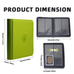 Holds 160 Cards|Trading Card Binder for 3”×4”Cards | 4-Pocket Double-sided Album |PU Leather Zipper Folder for Sports Cards