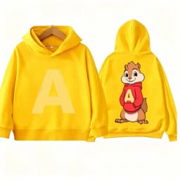 Autumn Cartoon Boy Girl Hoodies Alvin and The Chipmunks Green and Red Children's Hoodies Long Sleeve Hooded Sweatshirt Pullovers
