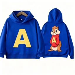 Autumn Cartoon Boy Girl Hoodies Alvin and The Chipmunks Green and Red Children's Hoodies Long Sleeve Hooded Sweatshirt Pullovers