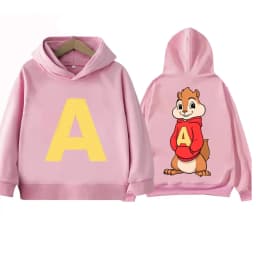 Autumn Cartoon Boy Girl Hoodies Alvin and The Chipmunks Green and Red Children's Hoodies Long Sleeve Hooded Sweatshirt Pullovers