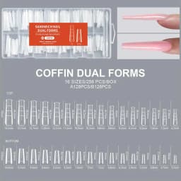 256pcs Sandwich Nail Dual Form Set Quickly Building Full Cover Tips Nail Extension Form Clear French Tip Manicure Tool