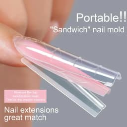 256pcs Sandwich Nail Dual Form Set Quickly Building Full Cover Tips Nail Extension Form Clear French Tip Manicure Tool
