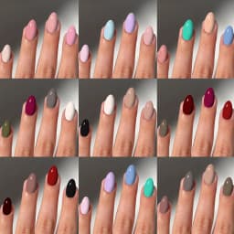 576pcs/box (12 mixed) Short ellipse Glossy Solid Color tips Press On Nails Perfect Fit Acrylic False Nails set, Includes 4pc Jel