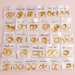 6/8/10/12/24Pairs Fashion Stainless Steel Circle Earrings For Women Mix Style Simple Geometry Jewelry Party Gifts