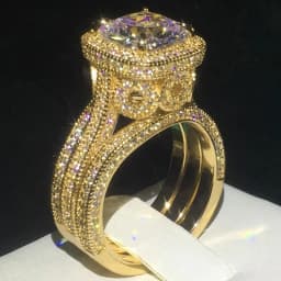 Huitan Luxury Women 3Pcs/Set Ring Gorgeous Accessories Inlaid Brilliant CZ Fashion Chic Wedding Party Elegant Female Jewelry