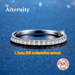 Pass Diamond Tester Moissanite Ring And Zircon Unisex Rings 100% Real S925 Silver Ring For Men and Women Luxury Brilliant D VVS1