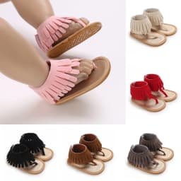 Summer New Women's Baby Sandals With Tassel Design Soft Soled Baby Shoes 0-12 Months Baby Walking Shoes
