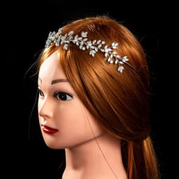 YCDZSWWL European Style Goddess Maple Leaves Shaped Elegant Headband Fairy Tiara Zircon Inlayed Full Crystal Bridal Crown