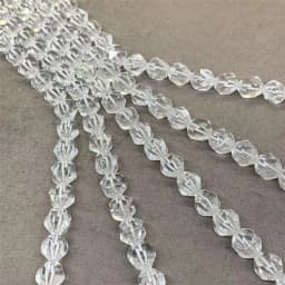 5A Natural Stone Clear Crystal Faceted 6/8/10mm Loose Cut Beads White Quartz