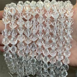 5A Natural Stone Clear Crystal Faceted 6/8/10mm Loose Cut Beads White Quartz