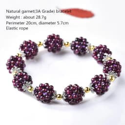 Female Natural Garnet Bracelet Grape Loose Stone Bracelet for Woman Wine Red Bead Charm Excellent Bracelet Fashion Jewelry
