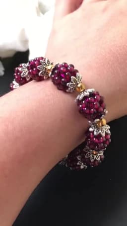 Female Natural Garnet Bracelet Grape Loose Stone Bracelet for Woman Wine Red Bead Charm Excellent Bracelet Fashion Jewelry